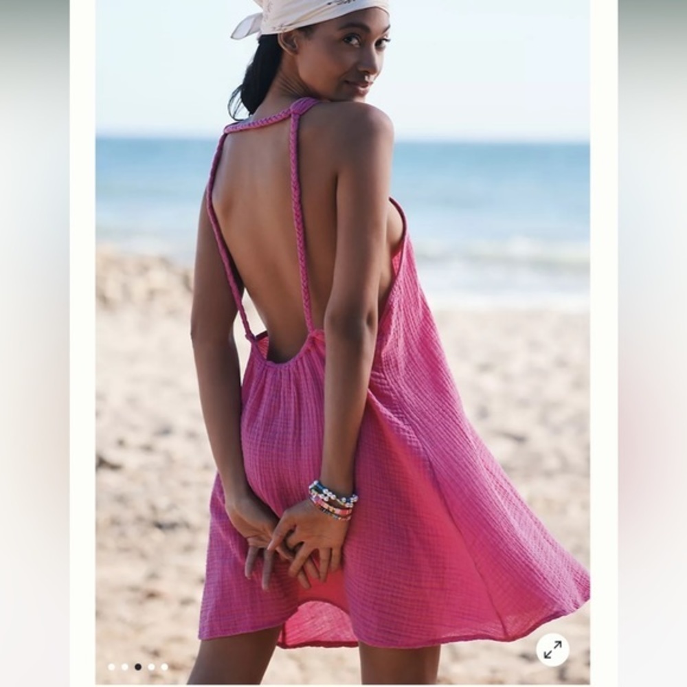 Anthropologie Pink Swim Coverup All Cotton